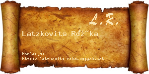 Latzkovits Réka névjegykártya