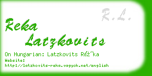 reka latzkovits business card